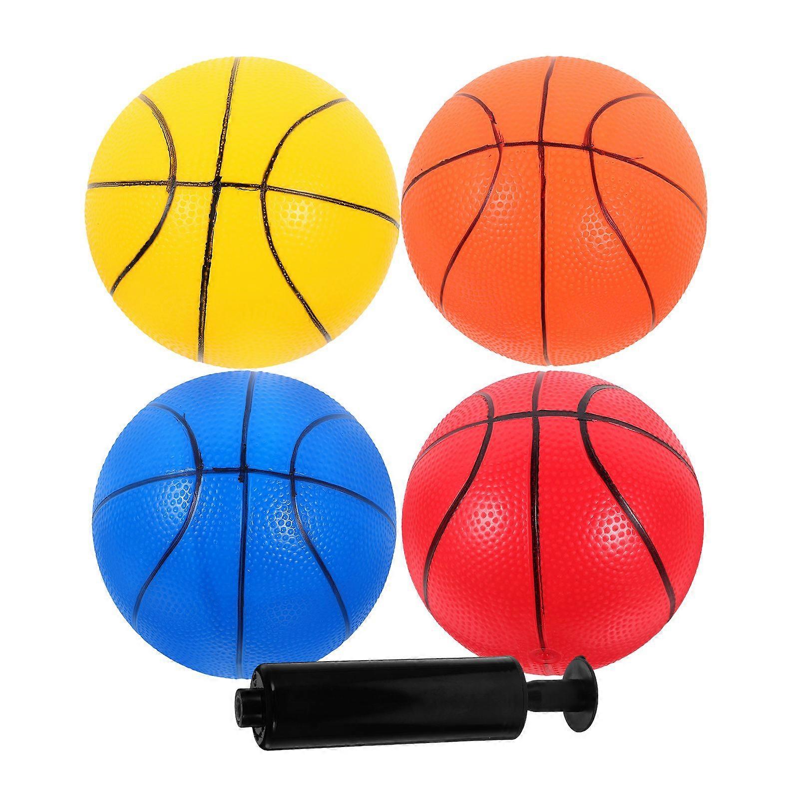 1 Set of Bouncing Ball Funny Bouncy Basketball PVC Basketball Jumping Ball Playground Ball with Inflator
