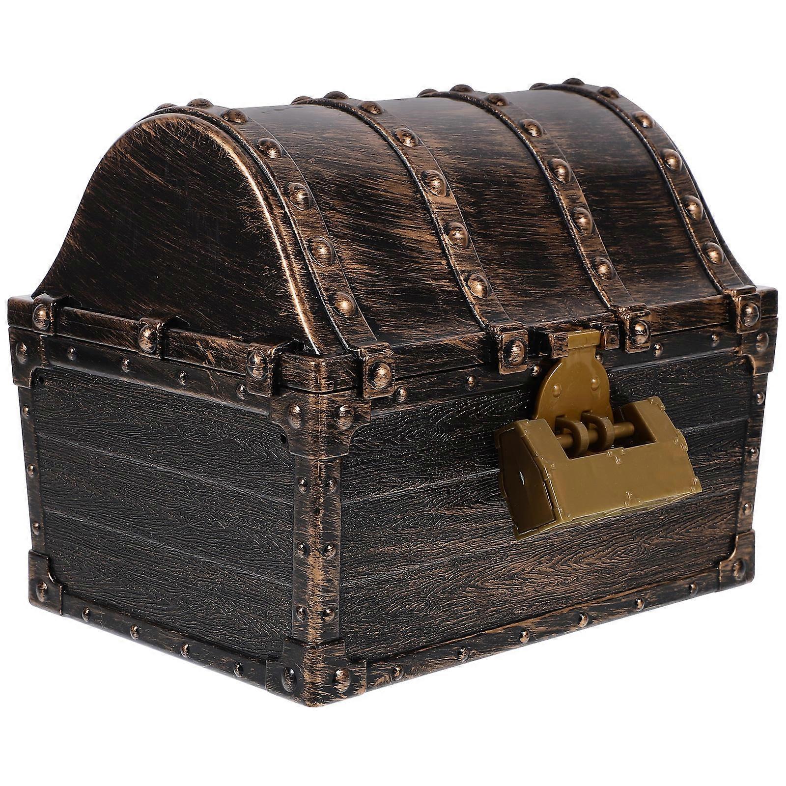 Decorative Pirate Box Mini Pirate Storage Boxes Dark Brown Pirate Style For Home Decoration 1Set