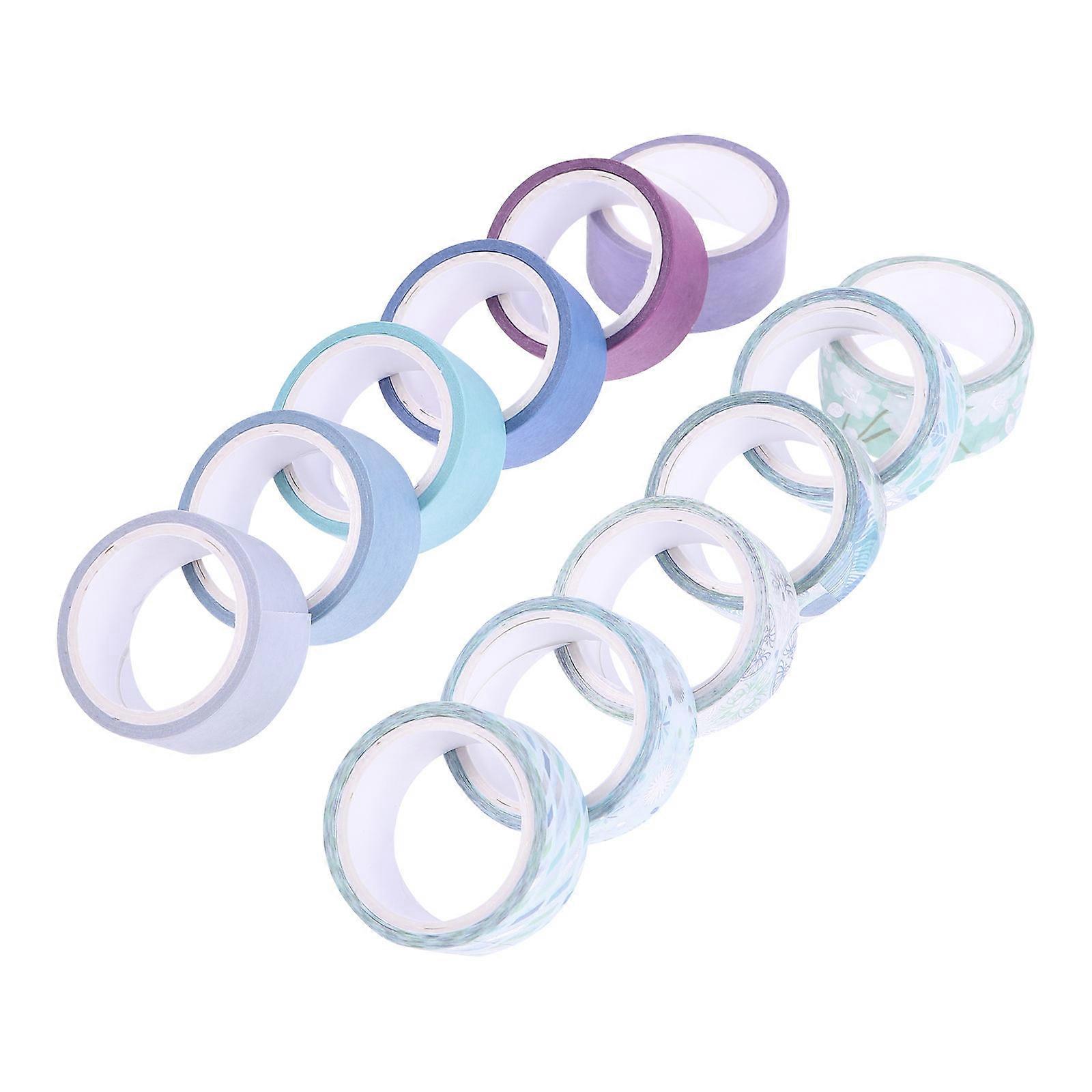Washi Tape Pack Adhesive Tape Decorative Paper Tape DIY Enthusiasts Vibrant Colors Easy to Tear by Hand 12 Rolls