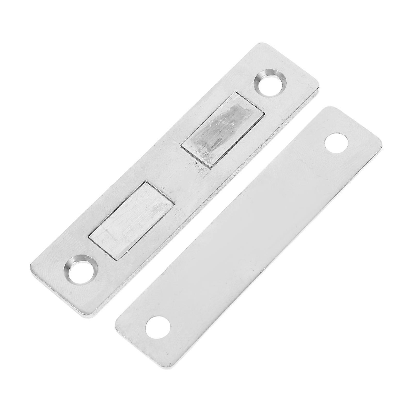 Magnetic Cabinet Locks Ultra Thin Cabinet Door Catch Silver Color for DIY Enthusiasts 2Sets