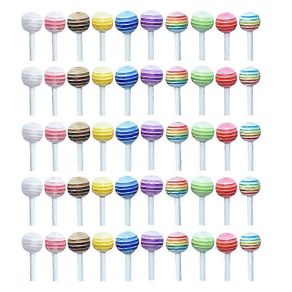 50pcs μίνι Lollipops ζωηρόχρωμα μοντέλα διακόσμησης γλειφιτζούρι για τη μίνι διακόσμηση σπιτιών και τους εορτασμούς πάρτι