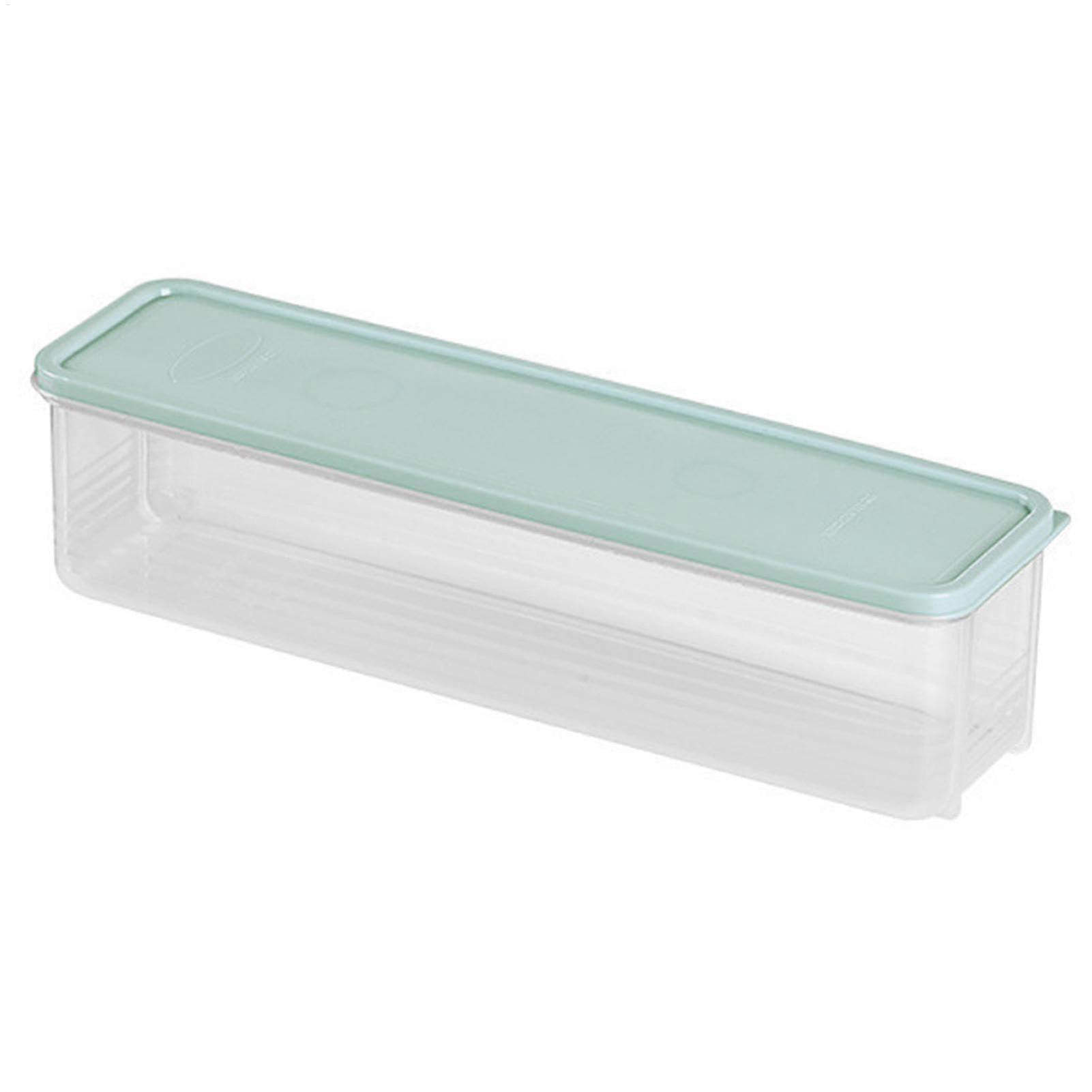 Rectangular Spaghetti Storage Jars - Large Pasta Container for Long Noodles, Macaroni, and Dry Foods - Blue
