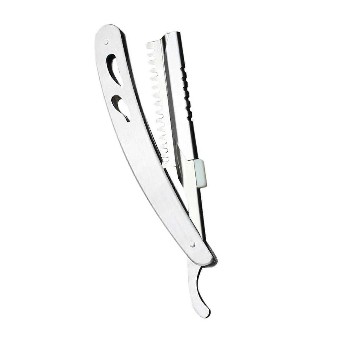Silver Stainless Steel Folding Razor Holder for Men's Clothing Razor Blades, Compact and Durable Design
