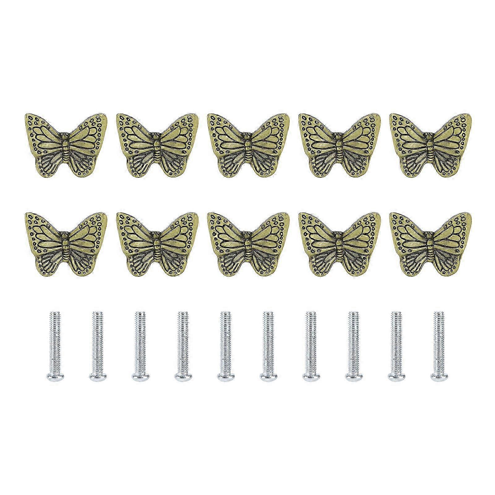 Starfish and Butterfly Style Single Hole Pull Handle for Drawer, Cabinet, or Wardrobe in Green Bronze