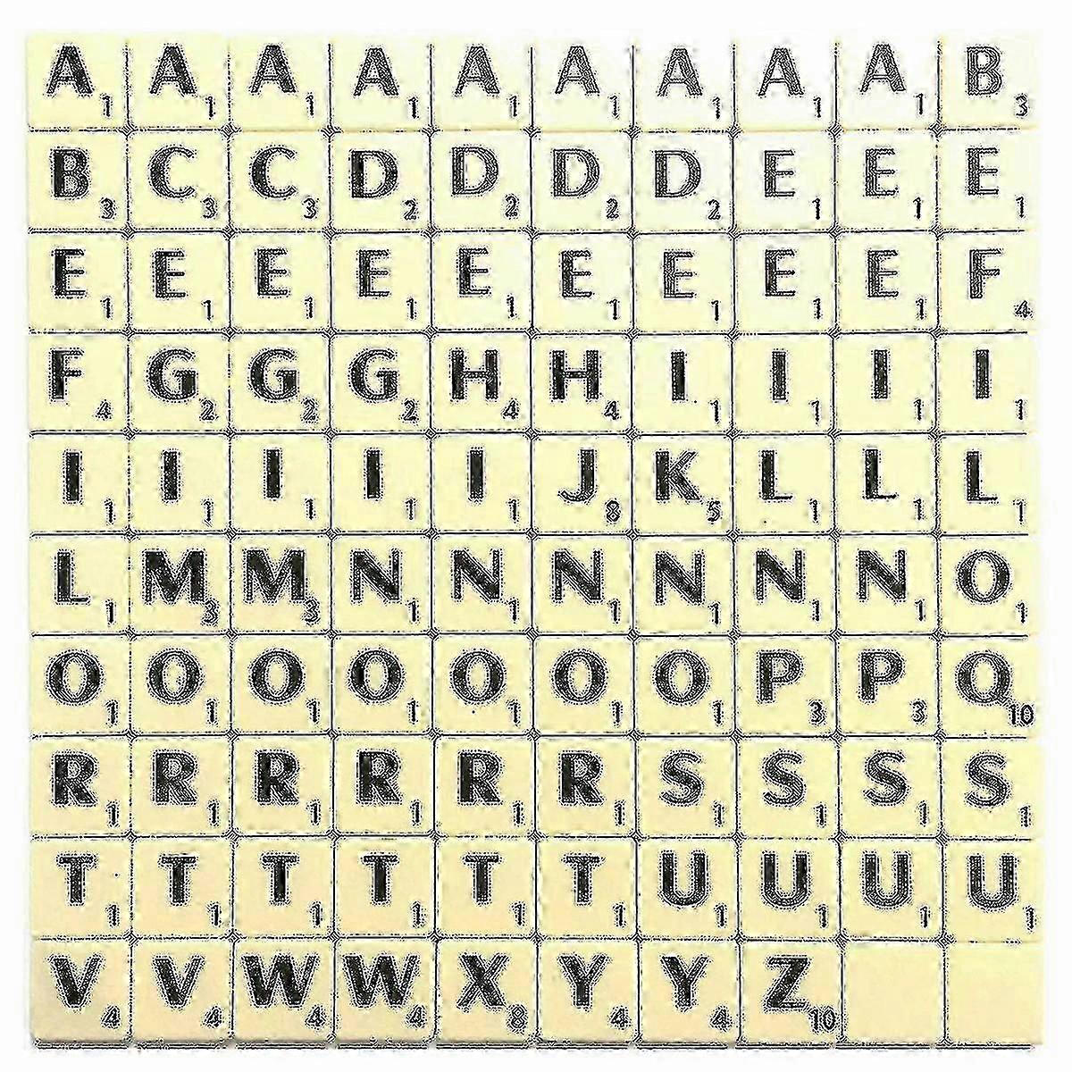 Plastic Scrabble Tiles Alphabet Letters with Score Numbers