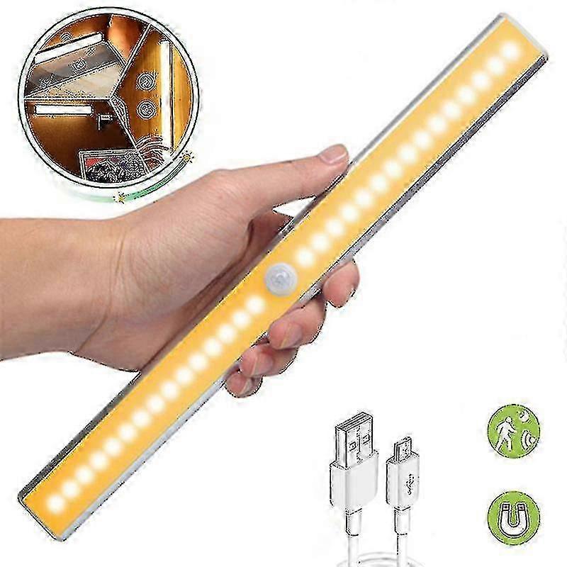 Luce con sensore di movimento ricaricabile USB con 6-60 LED per cucina, camera da letto, armadio a muro e scala