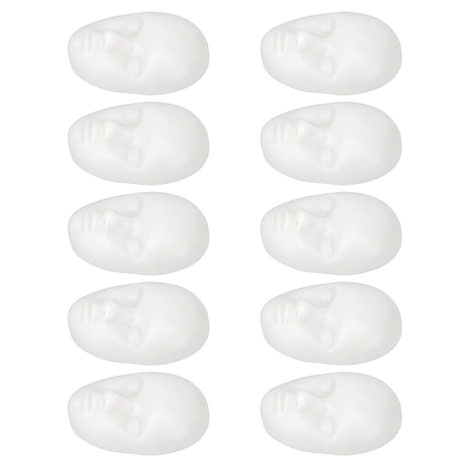 10pcs 3D Microblading Practice Face Model Soft Silicone Tattoo Practice Skin Head White 