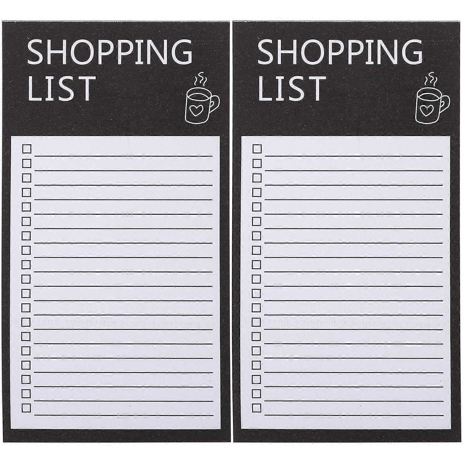 Pack of 2 Magnetic Notepads for Shopping Lists and To-Do Lists, 5 x 7 Inch Planning Notebooks, Easy Tear-Off Pages