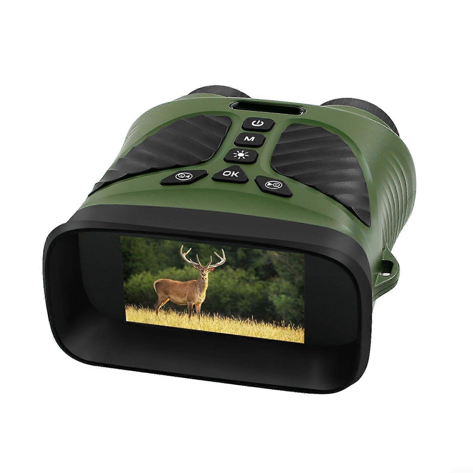 Night Vision Binoculars with 3' IPS Screen, 10X Optical  8X Digital Zoom, 2.5K UHD/40MP Recording, 250300M IR Lighting (Green)