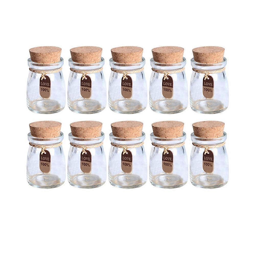 10pcs Glass Jars with Cork Lids 100ml Perfect for Storage and Crafts Multi Color