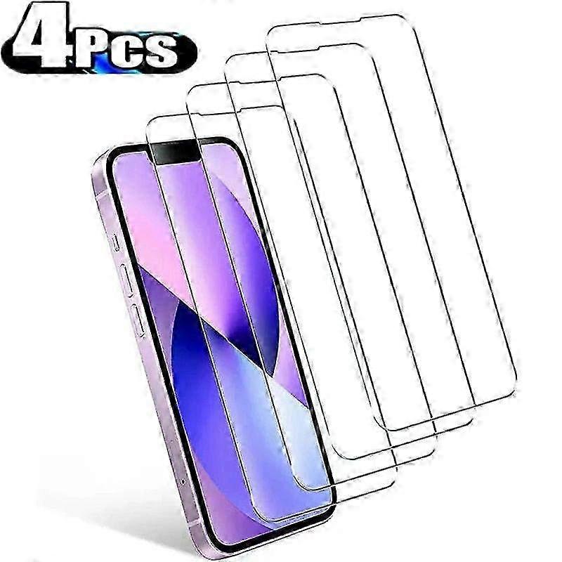 iPhone 15 Proと互換性のある4個の強化ガラススクリーンプロテクター、スクラッチプロテクション用の高解像度クリアフィルム