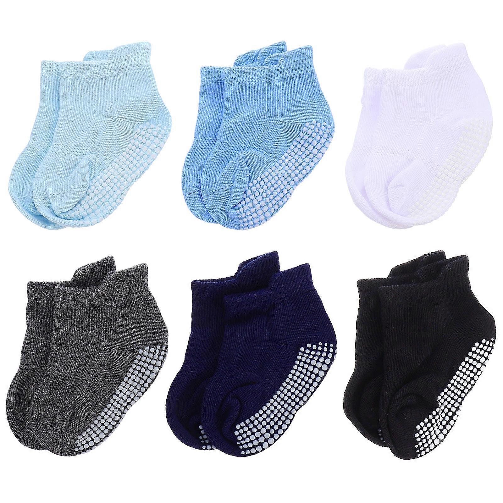 Low-cut Design Baby Low-cut Liners Sock Ankle Sock Prevent Falling Down Cotton Socks 6 Pairs