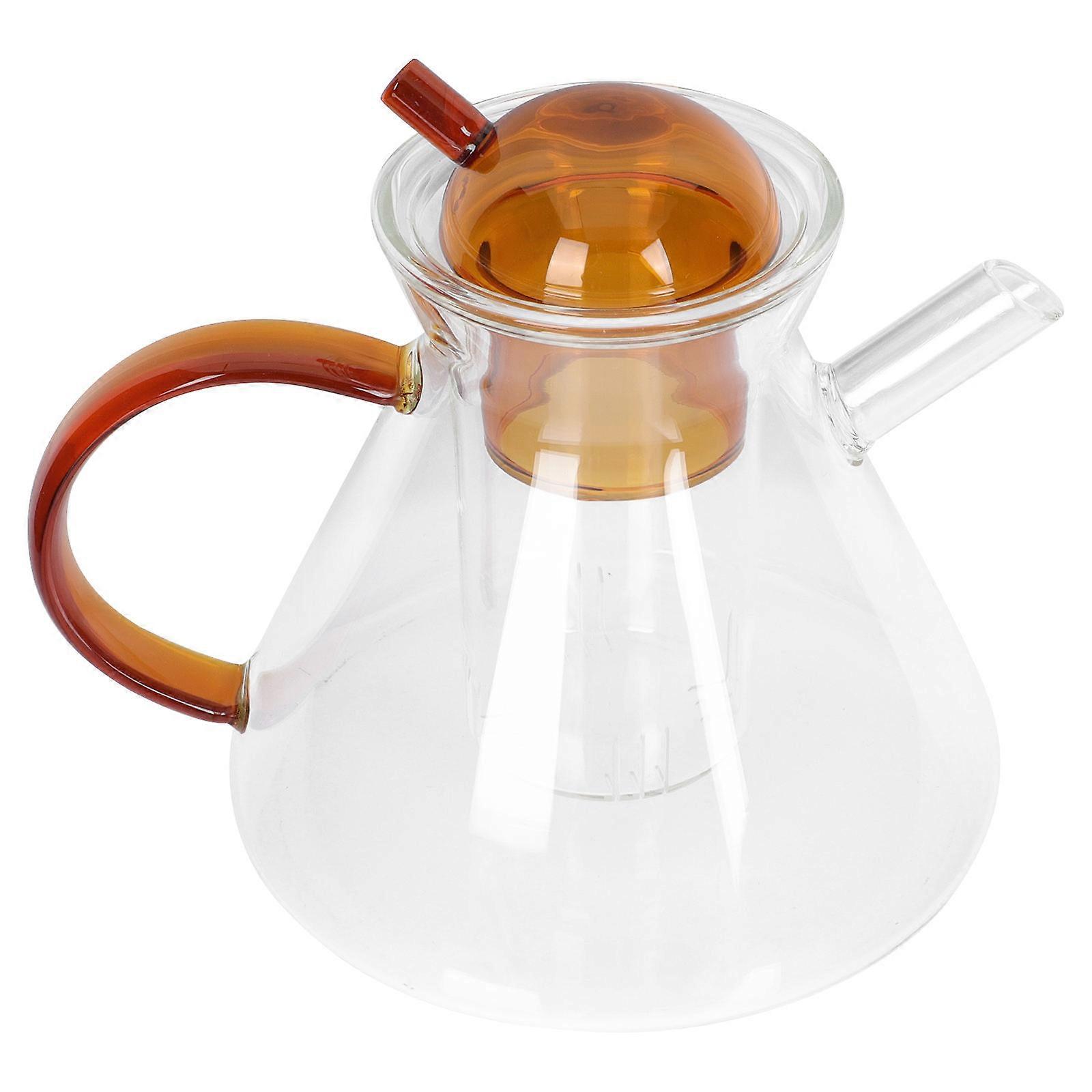 Tea Pot Heat-Resistant Teapot Borosilicate Glass 13x13x12cm Suitable for Coffee Private Gatherings 1Pack