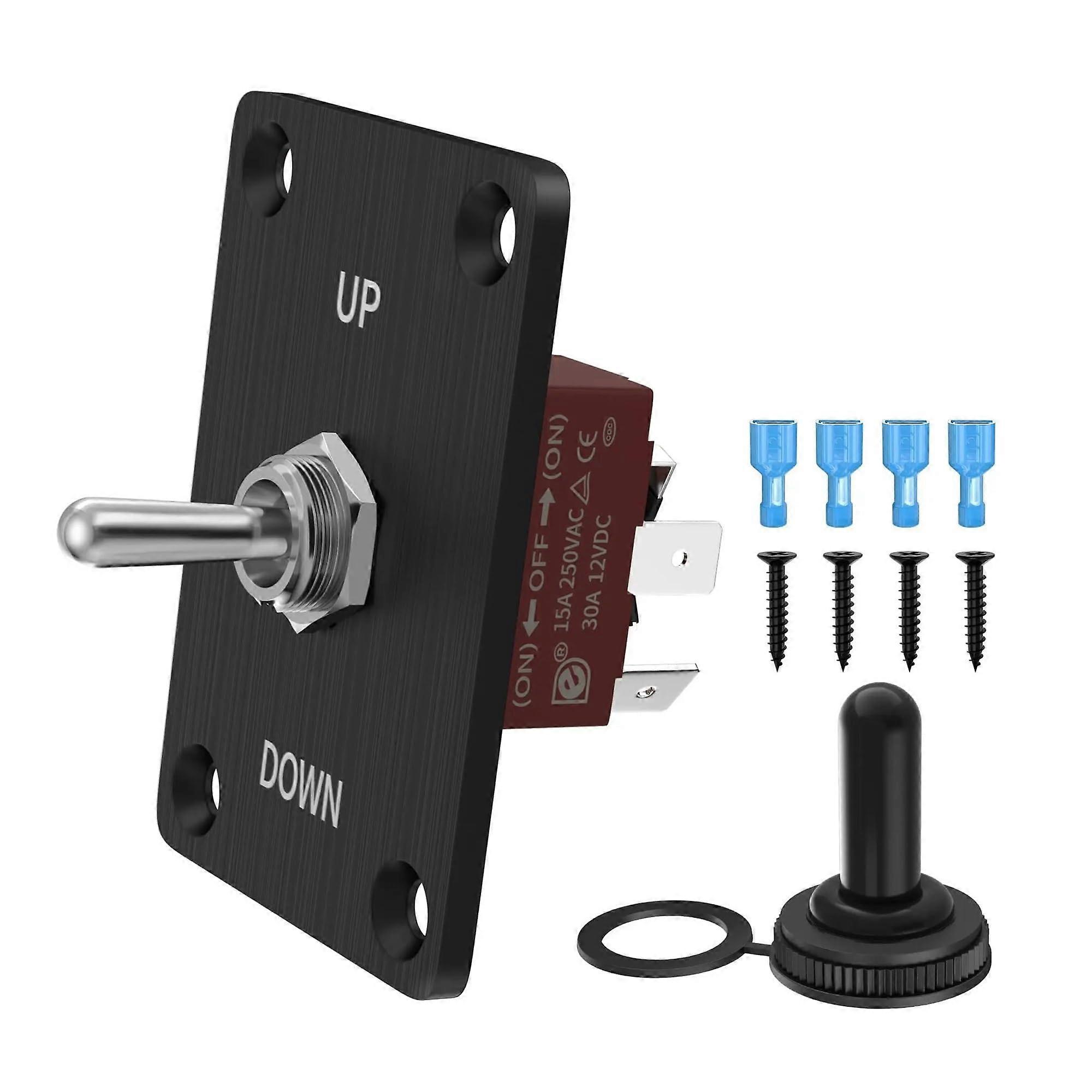 Rocker Toggle Switches Momentary Polarity Reverse Switch 6 Pin 3 Position (ON)Off(ON) with UP/Down Plate Ref: 1878
