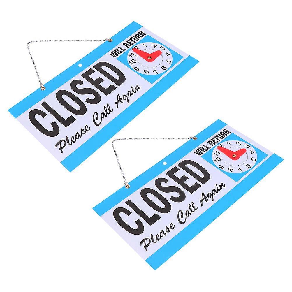 Business Hours Sign Open Closed Signs For Business Black Retail Stores 2Pcs