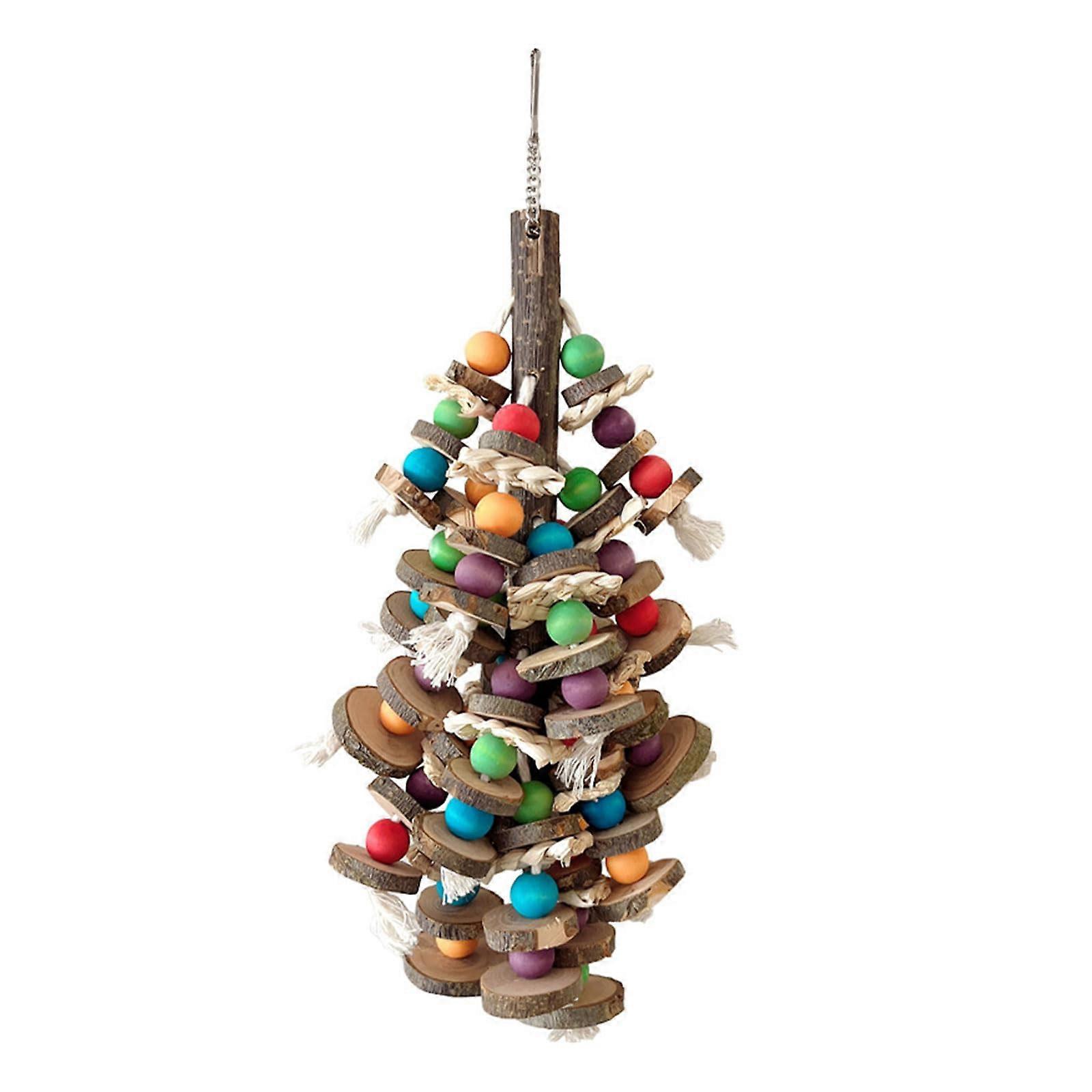 Chew toy for small animals, for birds, parrots, chew toy, corn husk, colorful beads for chewing, teeth grinding