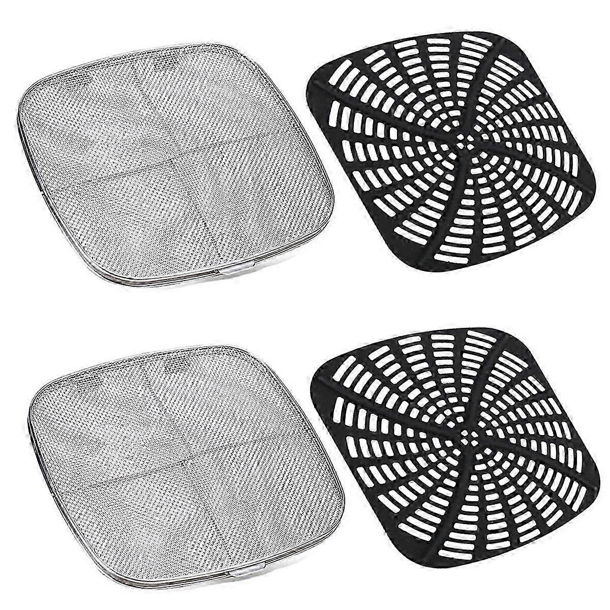Anti-Splatter Screen and Silicone Gasket Combination Replacement Reusable Baffle for Ninja Air Fryer