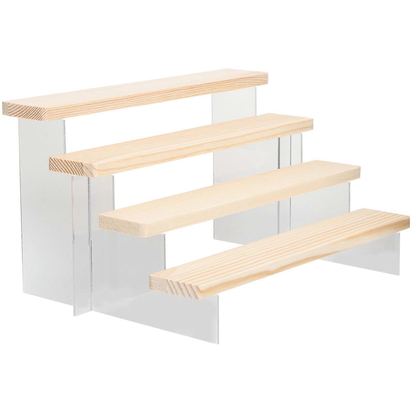 Multi-Tier Display Shelf Desktop Four-Tier Riser For Merchandise Display In Desk 1Set