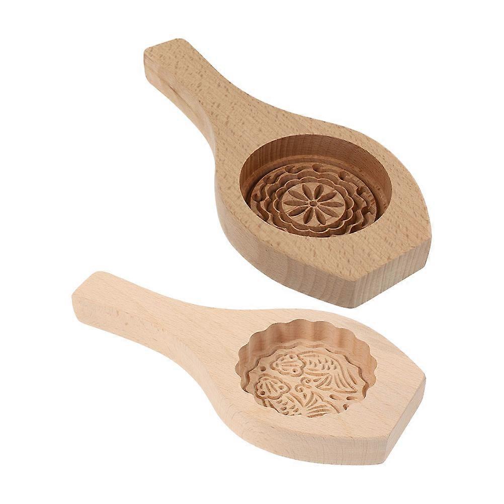 Here's a polished and professional product description based on your input:
**2pcs Wooden Moon Cake Molds – Easy to Use & Easy to Clean Baking