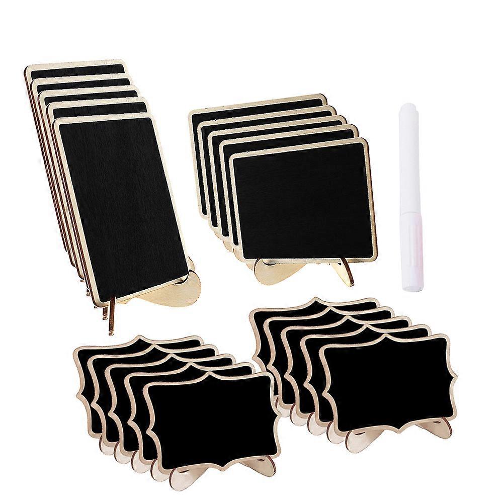 Tabletop Mini Chalkboard Signs with Narrow Wood Trim for Message Sharing and Guest Communication 21Set