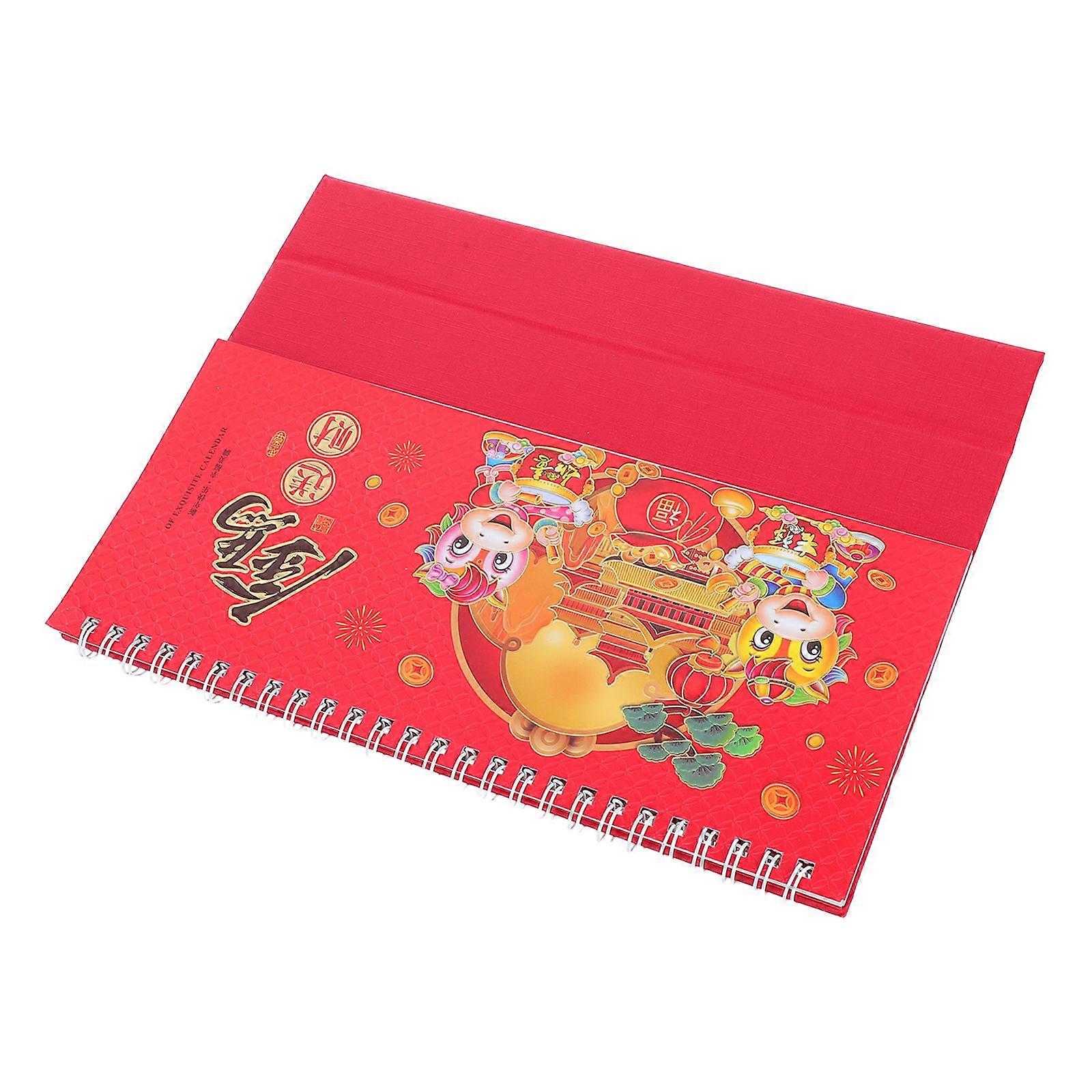Zodiac Desk Calendar 2026 Chinese New Year Desktop Calendar Unique Design for Home Office Decor 24.00X14.00X7.20CM Paper 1Pack