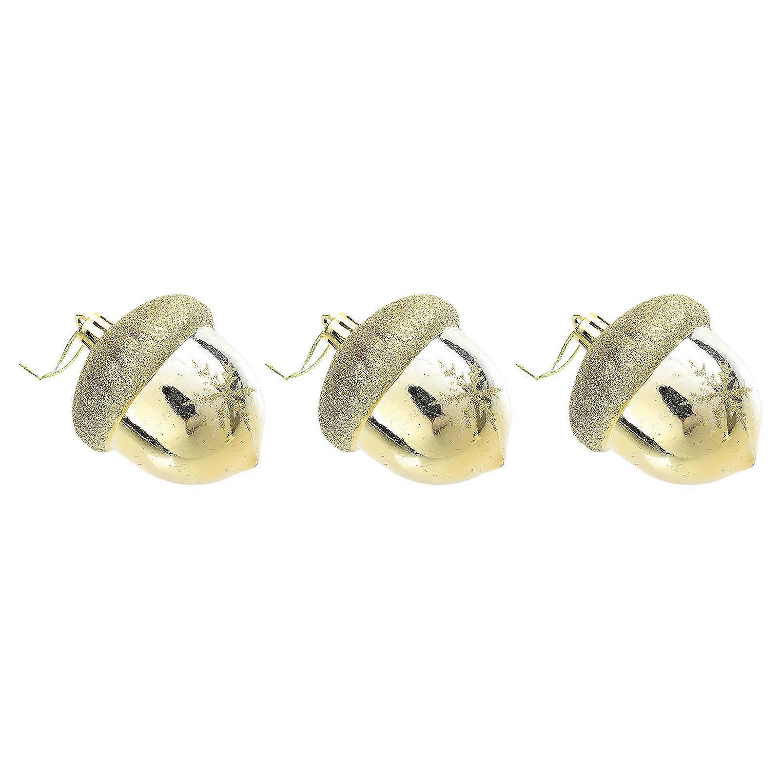 Decorative Hanging Ornaments Mini Ornament Christmas Tree Hanging Pendant Hazelnut Ornament Festive Atmosphere Plastic 8x6cm Decoration 3Pcs