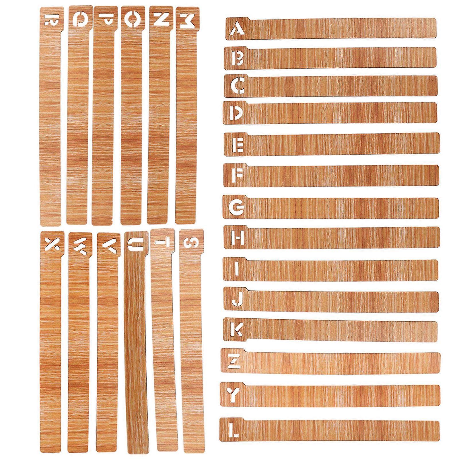 Wooden Alphabet Bookmarks 26pcs Educational Learning Tool for Letter Recognition, Spelling, and Library Classification Decor