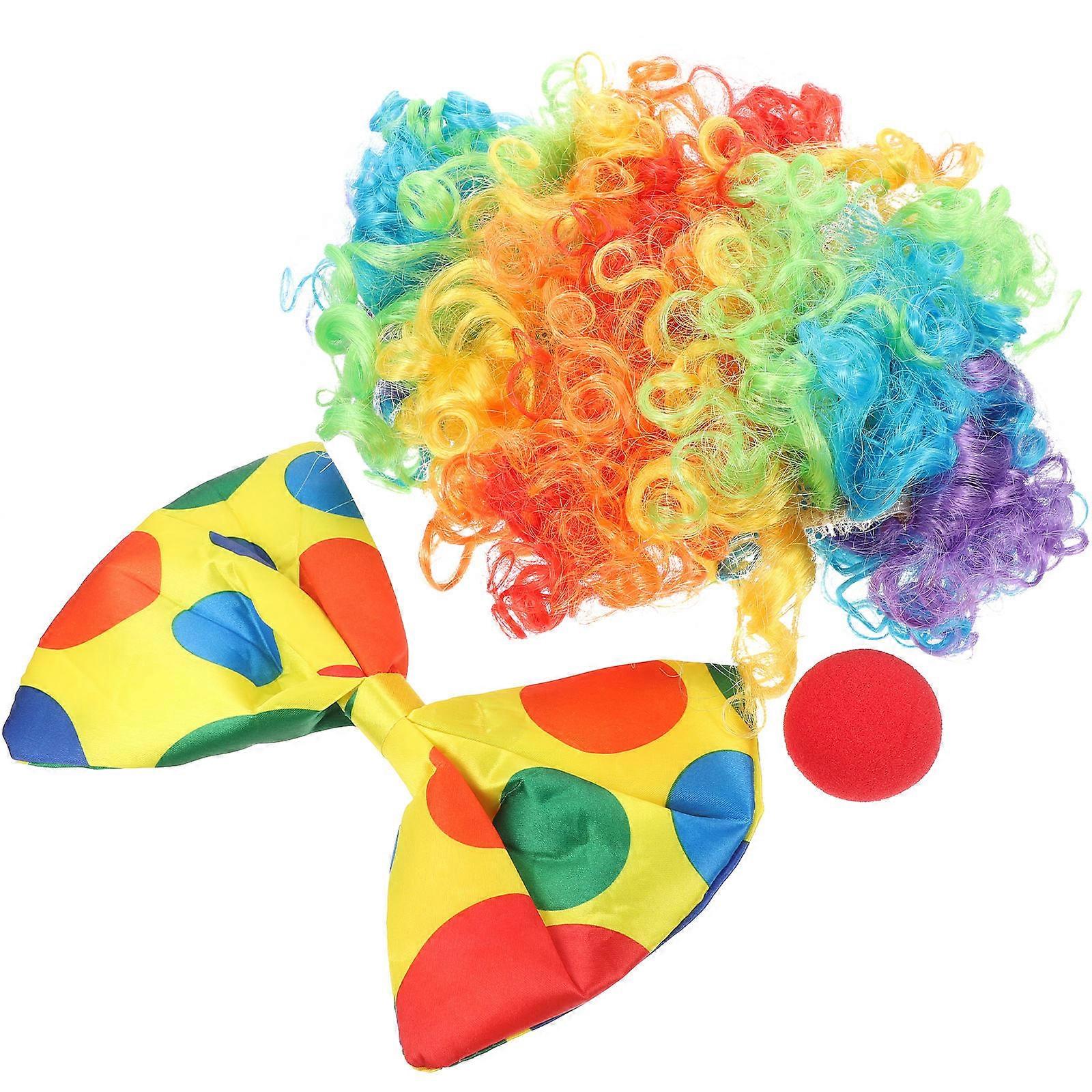 Stage Performance Clown Kit Cosplay Party Props Classic Clown Design Comfortable Fit For Teens And Adults 1Set
