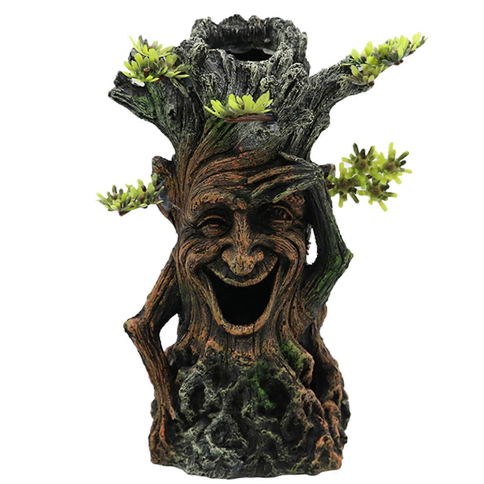 Aquarium Decoration Resin Tree Trunk Roots with Cave for Tank Ornament Betta Accessories Treehouse Hideout Fish Shelter