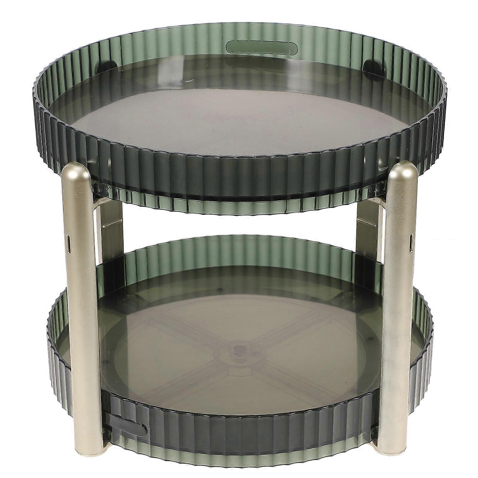 Rotatable Seasoning Rack Desktop Cosmetic Storage Organizer For Families Green Color Simple And Practical Design 1Set