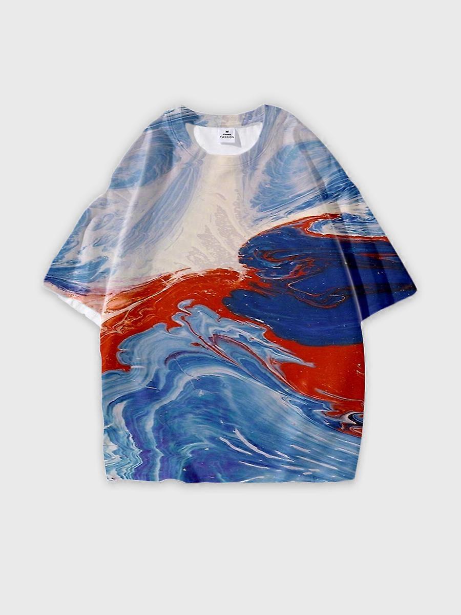 T-shirt round neck Pattern loose short sleeve B881