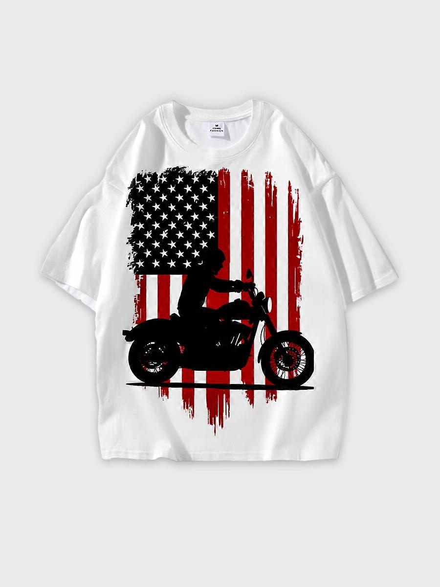 T-shirt round neck Pattern loose short sleeve E512