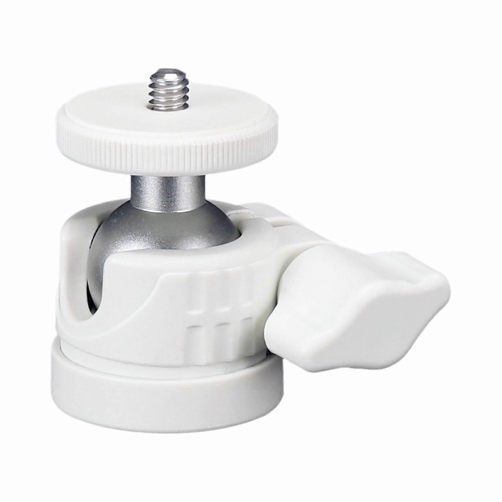 Ball Head Tripod Mount with 360° Rotation, Aluminum Camera Stand, 1/4" Hot Shoe Adapter for Stable Video and Photography White