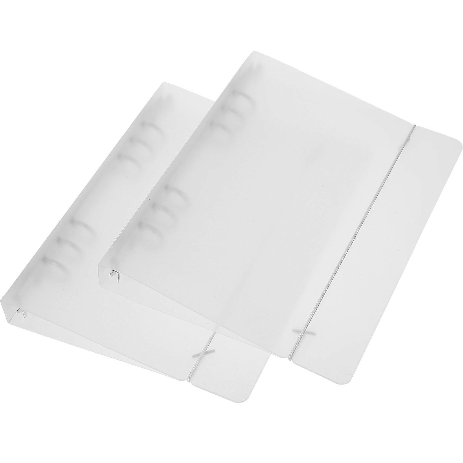 Transparent PP Frosted Notebook Binder Covers Reusable Ring File Holder for Office Home Organization 2PCS Portable Storage Solution Gift