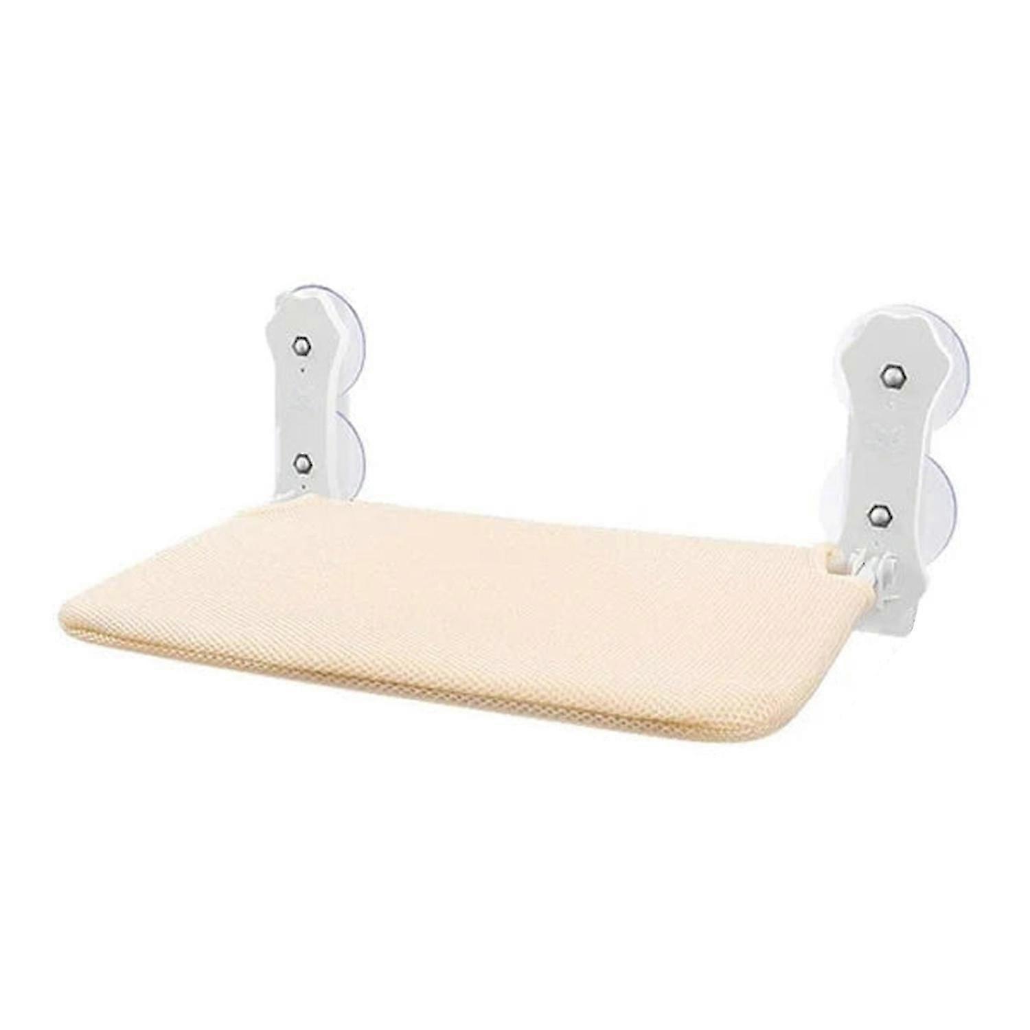 Large Foldable Cat Window Perch - Beige, Suction Cups, All Seasons