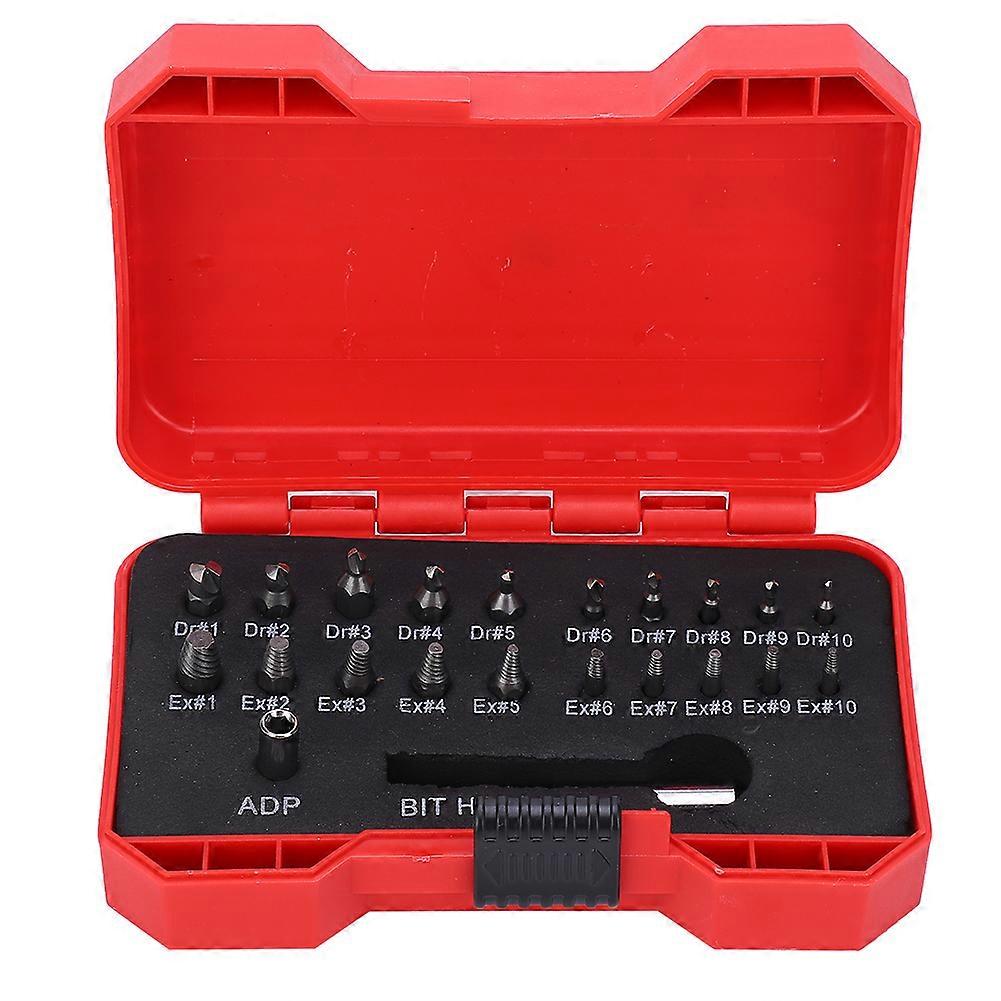 22Pcs Screw Extractor Set Damaged Broken Screw Removal Remover Tool Kit Manual Tools