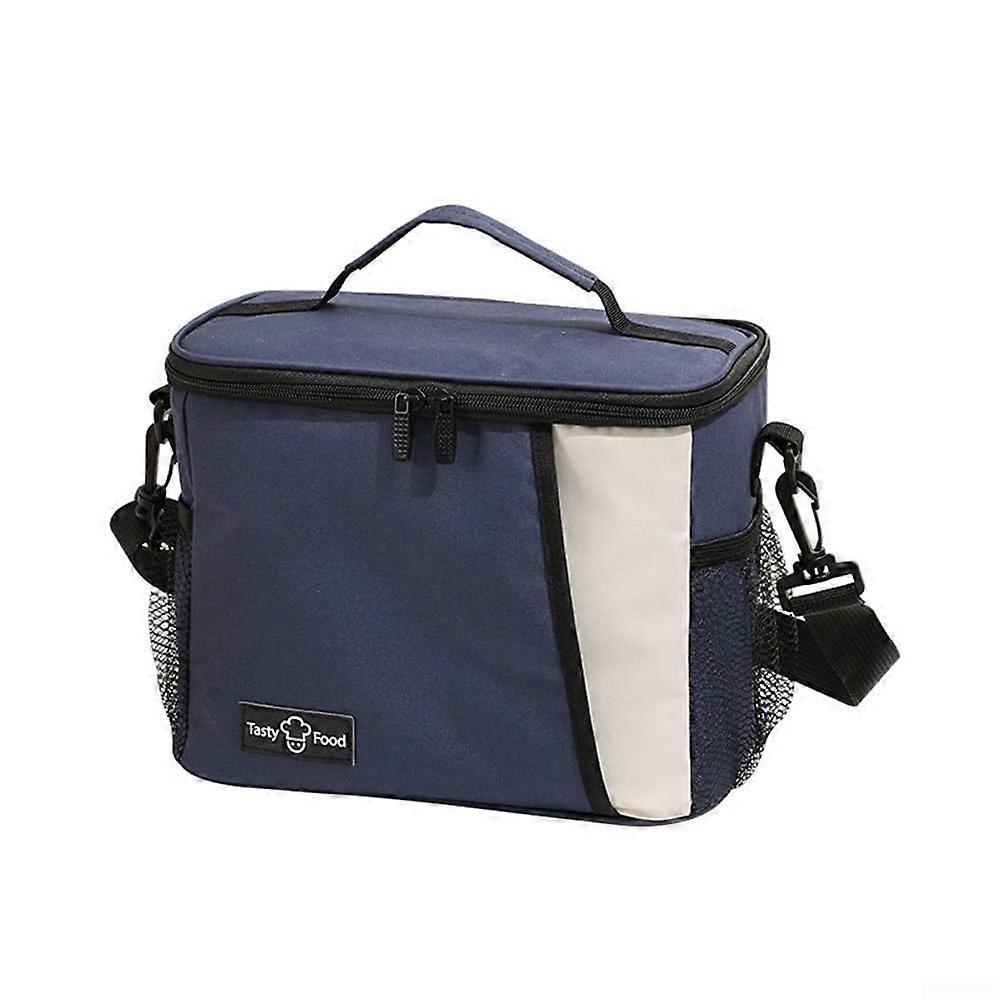 Lunch bag with large capacity and stylish design to keep food fresh while traveling (dark blue)
