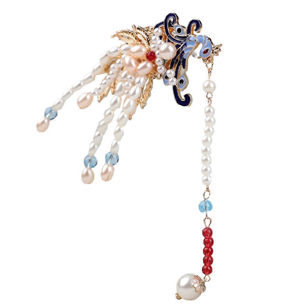 Retro Hair Clasp with Crystal Pearls for Decor Multi Color Adds Elegant Charm to Your Look