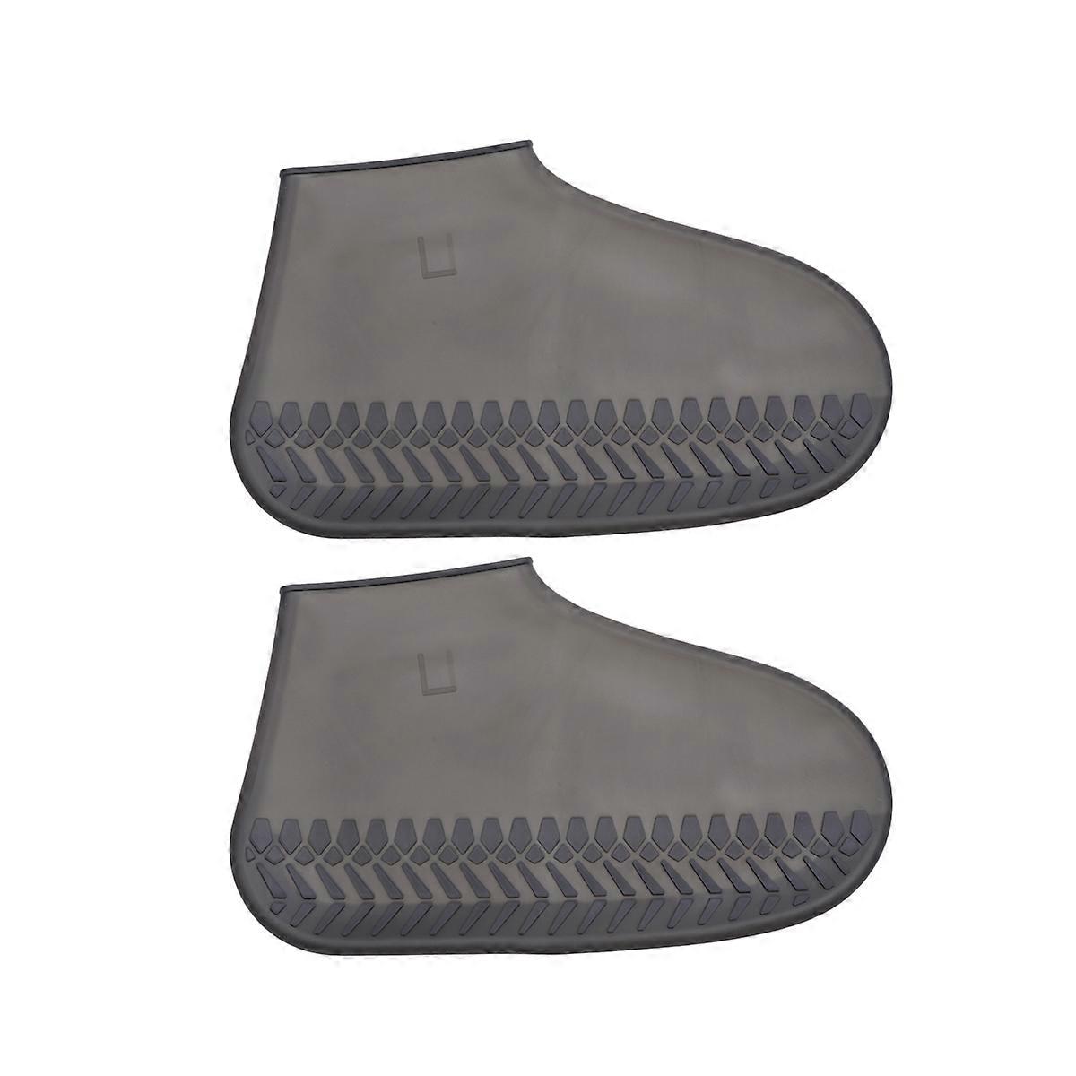 Black Waterproof Shoe Covers with AntiSlip Dots for Shoes Protection Easy to Store and Clean Size L