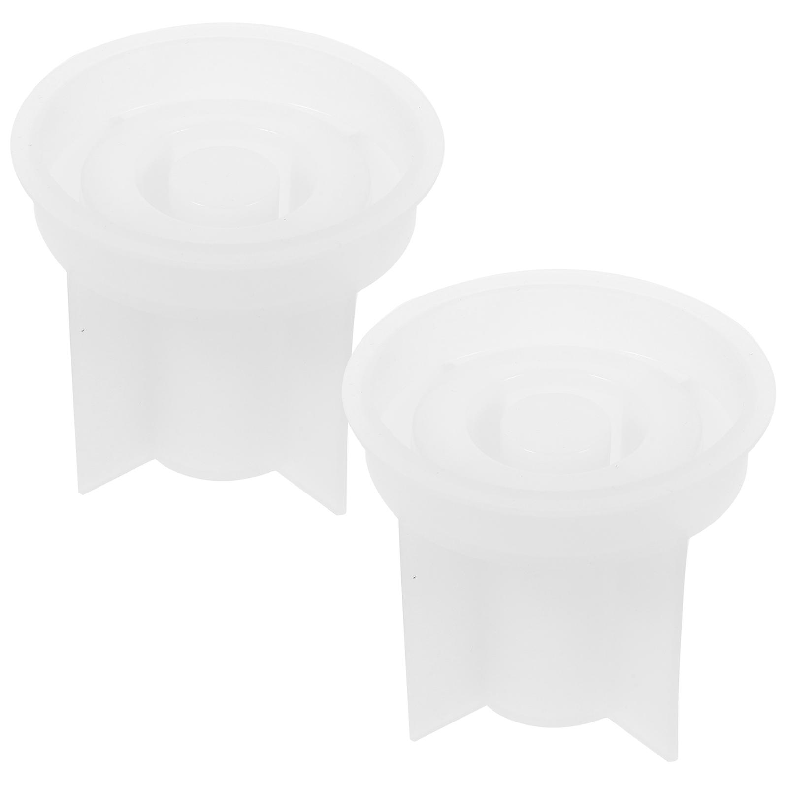 2Pcs Flexible Silicone Candlestick Molds Round Shape Designed For Children DIY Projects Offering Creative Crafting Fun