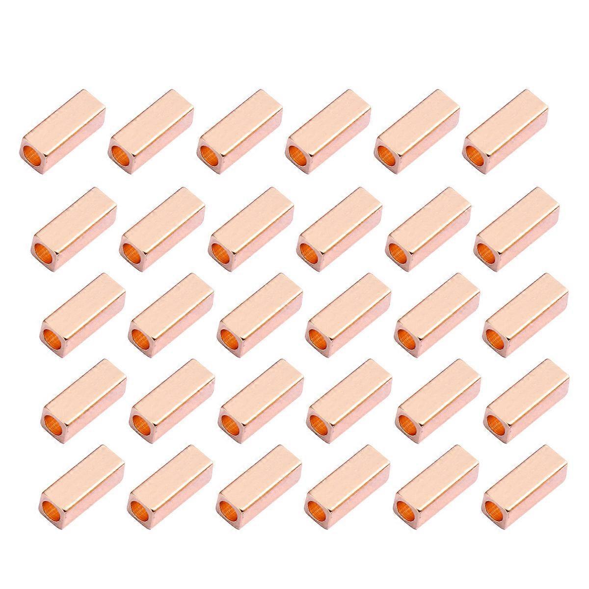 Bracelet Spacer Beads Rectangular Shape For DIY Enthusiasts Golden 0.3 X 0.3 X 0.8 Cm Perfect For Gifts 50Pcs