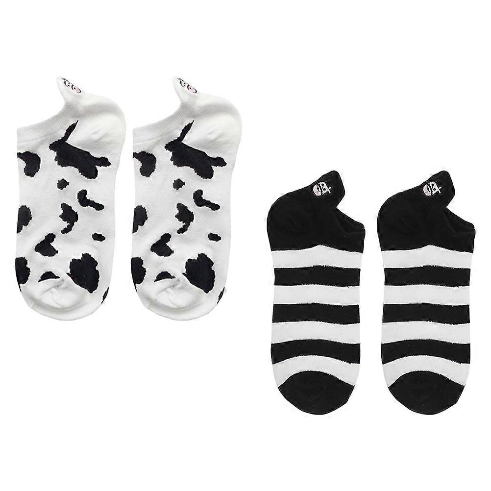 Stylish Girl Short Socks Cotton Sock Ankle Socks Breathable Multi Color For Casual Wear 2 Pairs
