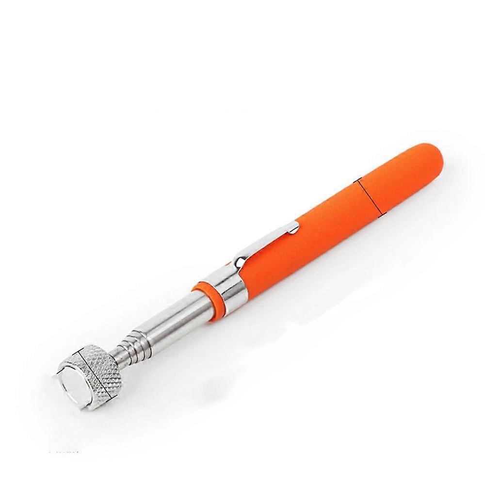 Mini Telescopic Magnetic Pickup Tool Orange, 10 Lb Capacity, Extending Wand For Nuts And Screws