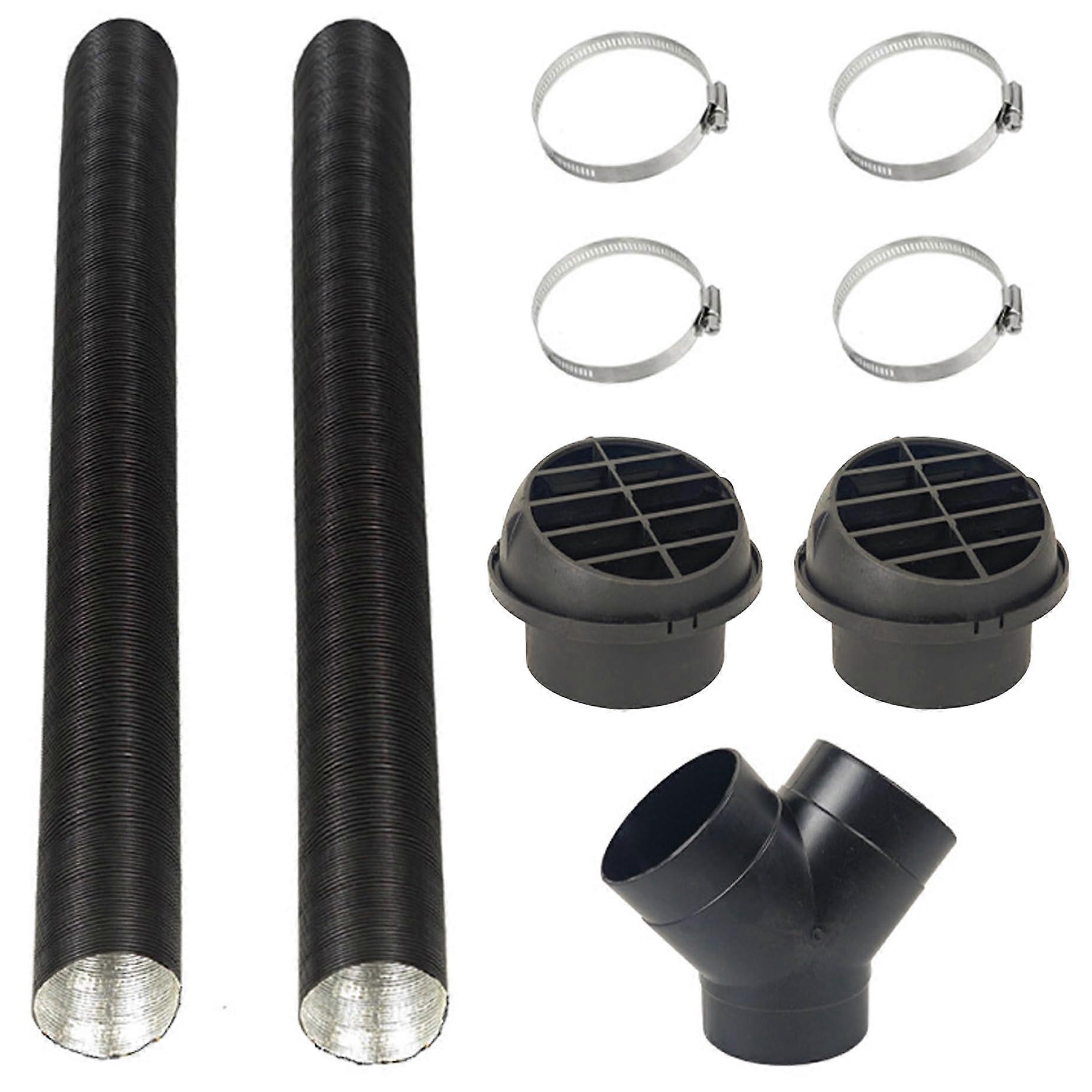 9pcs Diesel Heater Hose Set, 75mm Stretchable T-Shaped Air Vent Outlet, Replacement Accessories for Diesel Heater Systems