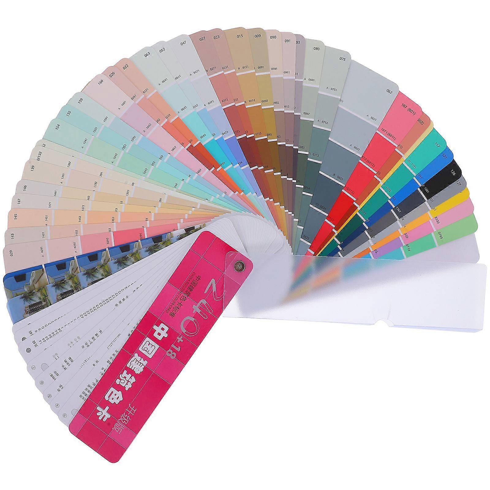 1 Set of Paint Sample Standard Card with 258-Colors National Standard Paint Chips for Building Convenient Color Matching Tool for Painting Projects Bu