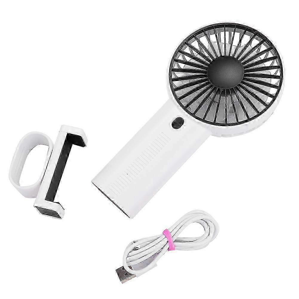 Mini Portable USB Rechargeable Desk Fan with Phone Holder - Compact White Fan for Home, Office, or Travel Use