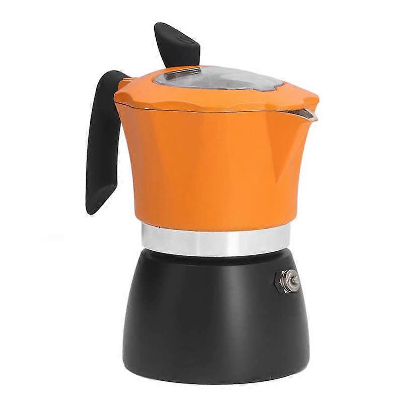 Coffee Pot 150ML Moka Coffee Maker Orange Black For Home For Office