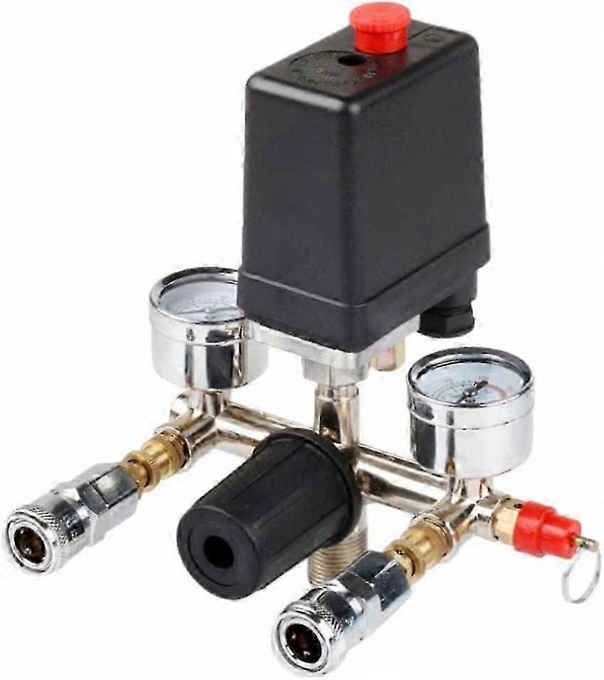 Three Phase Air Compressor Pressure Control Switch with Regulator, Valve, and Gauge