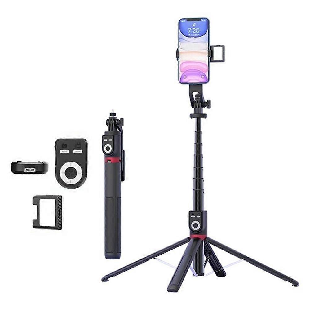 P225TK Single V1 Fill Light Portable Phone Selfie Stick Extended Aluminum Alloy Stand with TikTok Remote Control