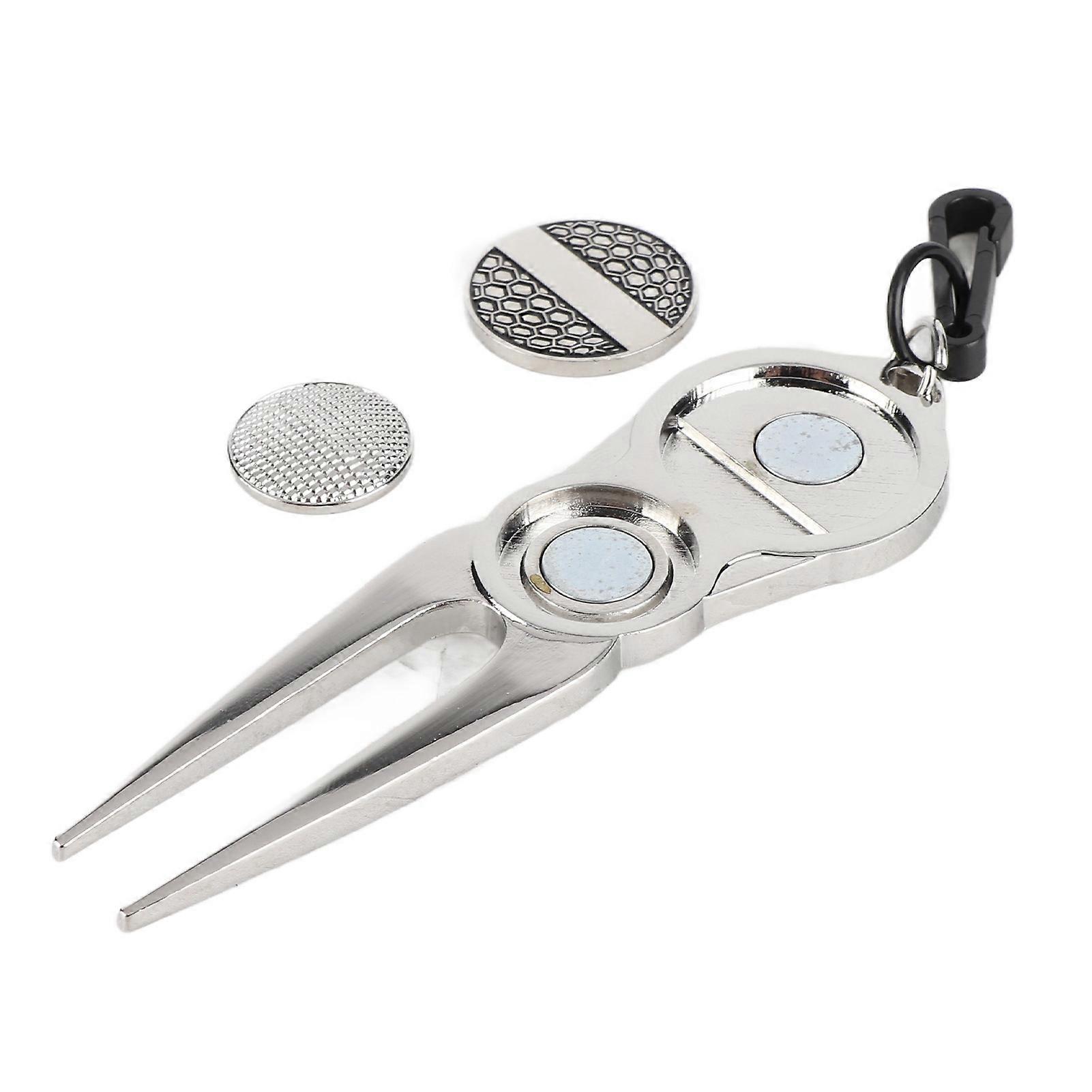 Portable Divot Tool Putting Green Fork with Ball Marker